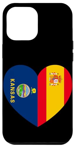 Kansas and Spain Flags: Heart Shaped Unity Hülle für iPhone 12 Pro Max Kansas and Spain Flags: Heart Shaped Unity Hülle für iPhone 12 Pro Max von Spain Love Pride Merch