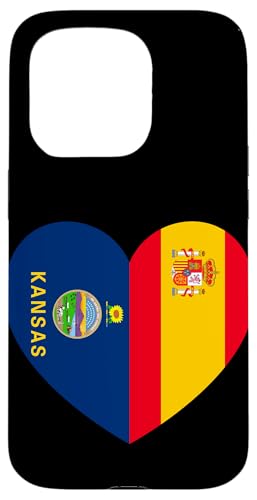 Kansas and Spain Flags: Heart Shaped Unity Hülle für iPhone 15 Pro Kansas and Spain Flags: Heart Shaped Unity Hülle für iPhone 15 Pro von Spain Love Pride Merch