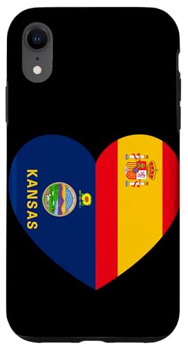 Kansas and Spain Flags: Heart Shaped Unity Hülle für iPhone XR Kansas and Spain Flags: Heart Shaped Unity Hülle für iPhone XR von Spain Love Pride Merch