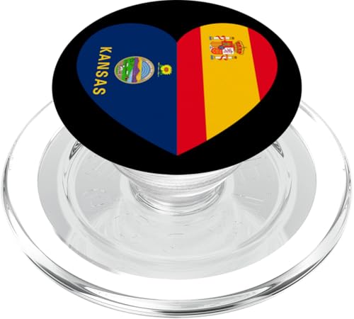 Kansas and Spain Flags: Heart Shaped Unity PopSockets PopGrip für MagSafe Kansas and Spain Flags: Heart Shaped Unity PopSockets PopGrip für MagSafe von Spain Love Pride Merch