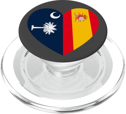 South Carolina and Spain Flags: Heart Shaped Unity PopSockets PopGrip für MagSafe South Carolina and Spain Flags: Heart Shaped Unity PopSockets PopGrip für MagSafe von Spain Love Pride Merch