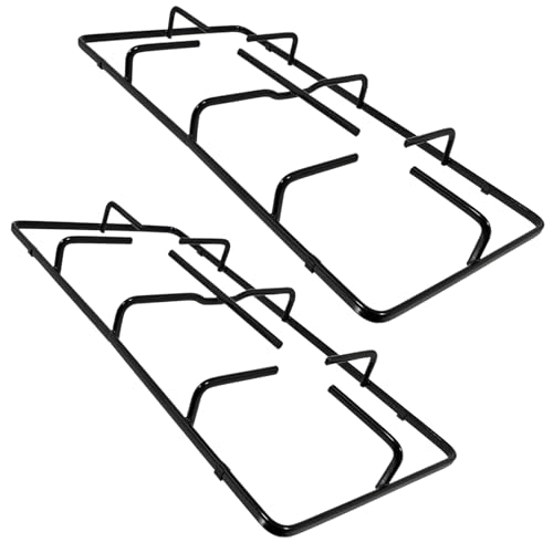 Spares2go Pfannenhalter, Brennerrost-Ständer, Schwarz, Gas, Edelstahl, 2 x 475 mm x 233 mm, Grundig GHI6420GI Gasherd-Pfannenhalter, Ofen von Spares2go