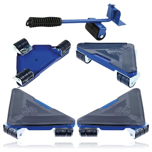 SPARES2GO Rollen-Heberäder für Kühl-/Gefrierschrank-Kühlschränke (4 x Rollen, 1 x Hebestange) von Spares2go