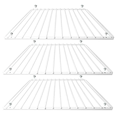 Spares2go Kunststoffbeschichtetes Regal für Süßigkeiten, Kühlschrank, Gefrierschrank, Weiß, 3 Stück von Spares2go