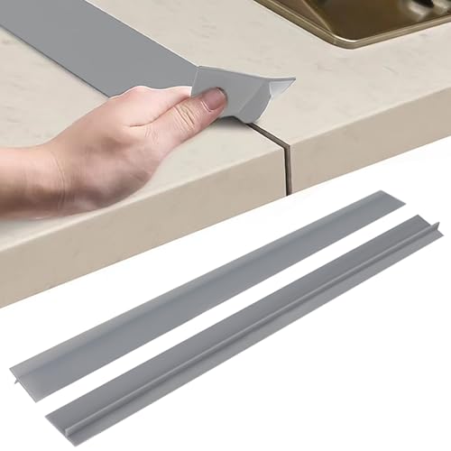 2 Stück Arbeitsplatten Verbindungsschiene für KüChen, KüChenplatte Arbeitsplatte LückenfüLler, Fugenleiste Arbeitsplatte, Abschlussleiste Küchenarbeitsplatte Dichtungsband (Grau, 25inch) von Sparklenut