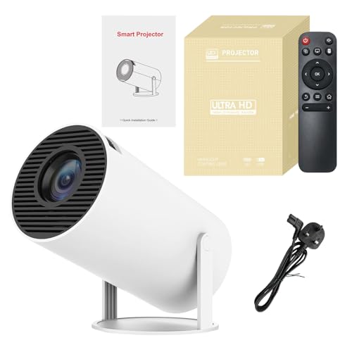 Mini Projektor, Beamer 4K, Full HD 1080P Beamer, Tragbarer Video Projektor, Beamer Outdoor, Smart WiFi Bluetooth Beamer Projektor, Android 11，Auto Trapezkorrektur (#B Smart) von Sparklenut