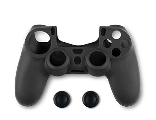 Spartan Gear - Controller Silicon Skin Cover and Thumb Grips (compatible with playstation 4) (colour: Black) von Spartan Gear