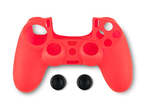 Spartan Gear - Controller Silicon Skin Cover and Thumb Grips (compatible with playstation 4) (colour: Red) von Spartan Gear