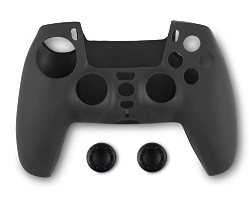 Spartan Gear - Controller Silicon Skin Cover and Thumb Grips (compatible with playstation 5) (colour: Black) von Spartan Gear