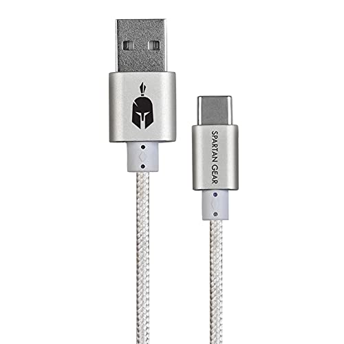 Spartan Gear - Double Sided USB Cable (Type C) (Length: 2m - Compatible With PlayStation 5Xbox Series X/Stabletmobile) (Colour: White) [ von Spartan Gear