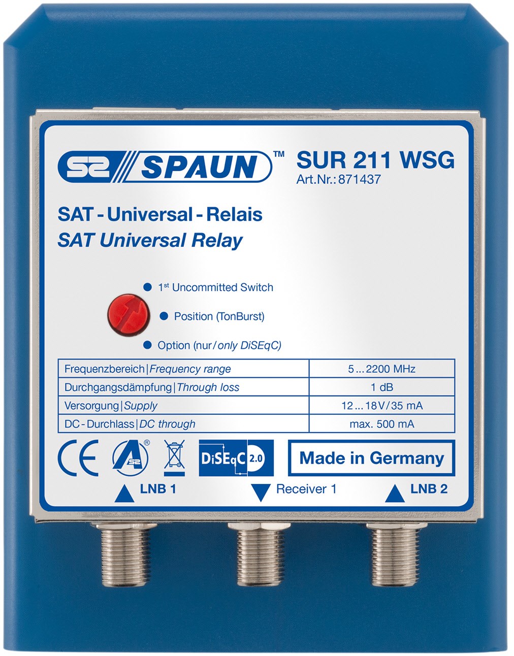 SUR 211 WSG Antennen-Relais von Spaun