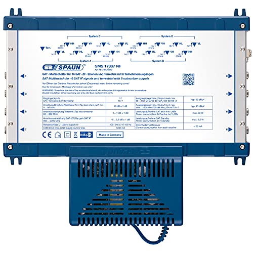 Spaun SMS 17807 NF 16 SAT-ZF Kompakt-Multischalter für acht Teilnehmer von Spaun