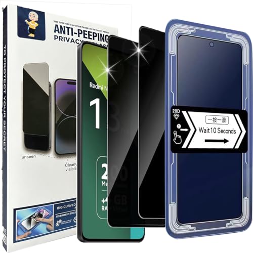 Spdymo Schutzfolie für Xiaomi Redmi Note 13 Pro 5G Sichtschutz, [2 Stück] Anti-Spähen Schutzglas für Redmi Note 13 Pro Privatsphäre Displayschutzfolie mit Positionierhilfe, 9H Gehärtetes Glas Folie von Spdymo