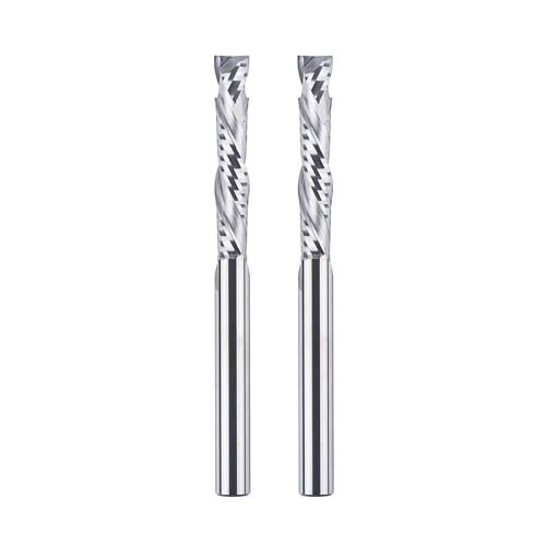 SpeTool 2 Stück Spiralfräser 8mm Schaft Kompression Schnittlänge Extra Lang Nutfräser CNC Fräser VHM Schaftfräser Router Bit Fräser für Oberfräse Spiralnutfräser Holzfräser Langlochfräser MDF von SpeTool