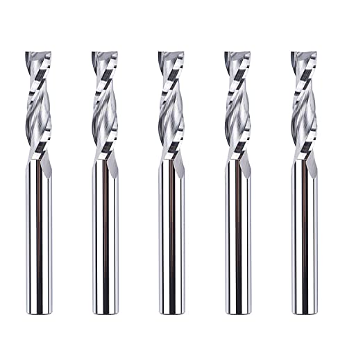 SpeTool 5 Stück Upcut CNC Spiralfräser VHM 2 Flöten Oberfräse Fräser Holz mit 6 mm Schaft x 24 mm Schnittlänge, Router Bit zum Schneiden von Holz SpeTool 5 Stück Upcut CNC Spiralfräser VHM 2 Flöten Oberfräse Fräser Holz mit 6 mm Schaft x 24 mm Schnittlänge, Router Bit zum Schneiden von Holz von SpeTool