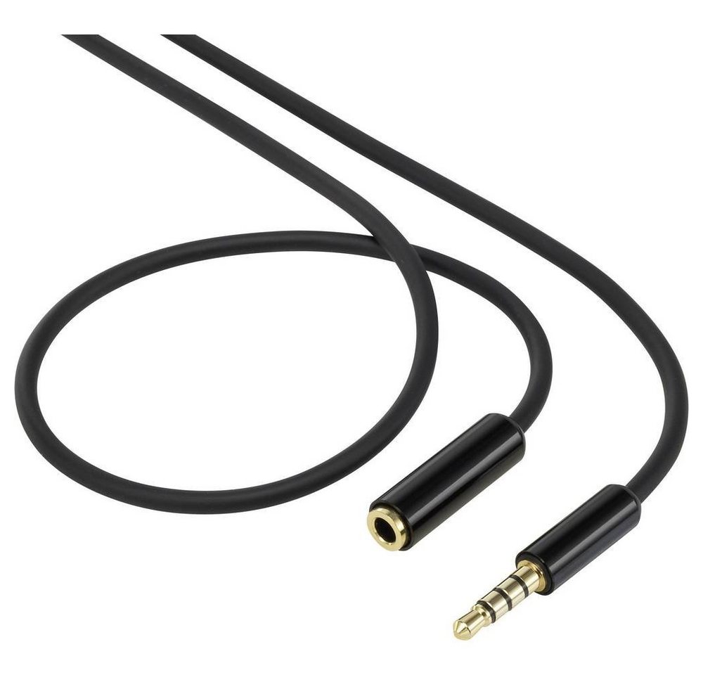 SpeaKa Professional 4polig AUX-Verlängerungskabel SuperSoft 1 m Audio- & Video-Kabel, (1.00 cm), vergoldete Steckkontakte, SuperSoft-Ummantelung von SpeaKa Professional