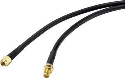 SpeaKa Professional Antennen Verlängerungskabel [1x RP-SMA-Stecker - 1x RP-SMA-Buchse] 1.00 m Schwarz (SP-9226156) von SpeaKa Professional