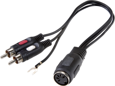 SpeaKa Professional Cinch / DIN-Anschluss Audio Y-Adapter [1x DIN-Buchse 5pol. - 2x Cinch-Stecker] Schwarz (SP-7869832) von SpeaKa Professional