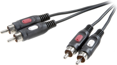 SpeaKa Professional Cinch Audio Anschlusskabel [2x Cinch-Stecker - 2x Cinch-Stecker] 1.50 m Schwarz (SP-7869764) von SpeaKa Professional