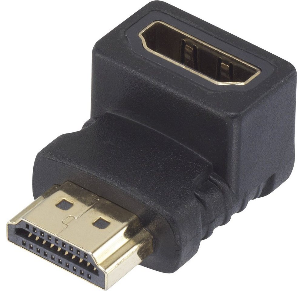 SpeaKa Professional HDMI Adapter [1x HDMI-Stecker - 1x HDMI-Buchse] 90° nach oben gewinkel TV-Adapter, 0.00 cm von SpeaKa Professional