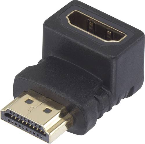 SpeaKa Professional HDMI Adapter [1x HDMI-Stecker - 1x HDMI-Buchse] 90° nach oben gewinkelt vergold von SpeaKa Professional