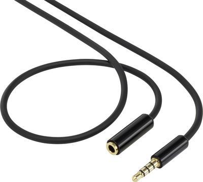 SpeaKa Professional Klinke Audio Verlängerungskabel [1x Klinkenstecker 3.5 mm - 1x Klinkenbuchse 3.5 mm] 1 m Schwarz vergoldete Steckkontakte (SP-7870552) von SpeaKa Professional