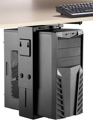 SpeaKa Professional PC Halterung Untertisch, Vertikal, Horizontal SP-6353552 Schwarz Belastbar bis=1 von SpeaKa Professional