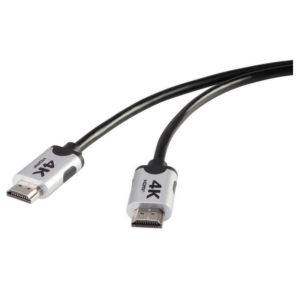 SpeaKa Professional Premium HDMI™-Kabel mit Ethernet 1 m 4k/Ultra-HD HDMI-Kabel, (1.00 cm), 4K UHD, Audio Return Channel, vergoldete Steckkontakte von SpeaKa Professional