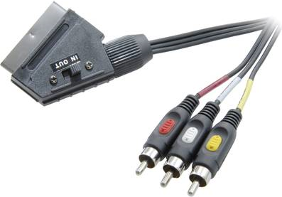 SpeaKa Professional SCART / Composite Cinch TV, Receiver Anschlusskabel [1x SCART-Stecker - 3x Cinch-Stecker] 2 m Schwarz (SP-7869848) von SpeaKa Professional