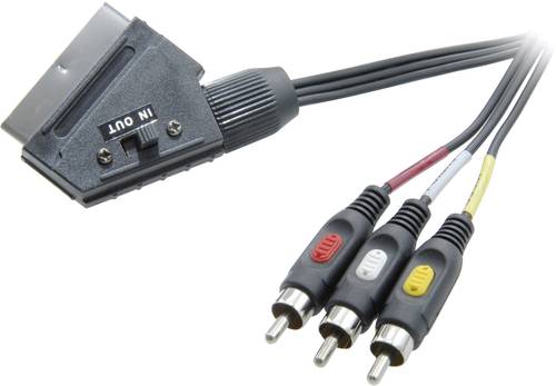 SpeaKa Professional SCART / Composite Cinch TV, Receiver Anschlusskabel [1x SCART-Stecker - 3x Cinch von SpeaKa Professional