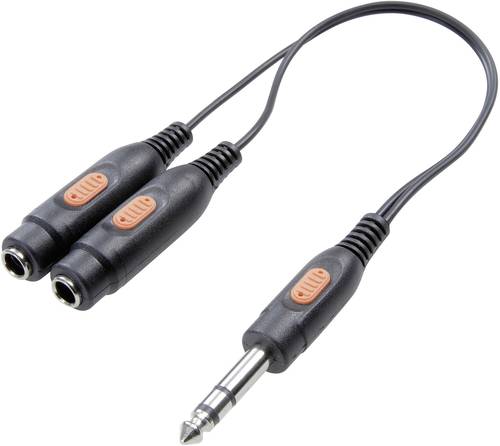 SpeaKa Professional SP-7869836 Klinke Audio Y-Adapter [1x Klinkenstecker 6.35mm - 2x Klinkenbuchse 6 von SpeaKa Professional