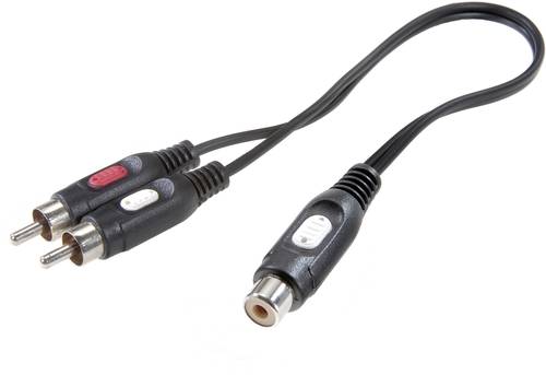 SpeaKa Professional SP-7869924 Cinch Audio Y-Adapter [2x Cinch-Stecker - 1x Cinch-Buchse] Schwarz von SpeaKa Professional