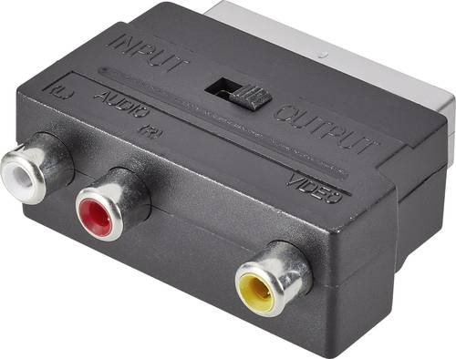 SpeaKa Professional SP-7870340 Cinch / SCART Adapter [3x Cinch-Buchse - 1x SCART-Stecker] Schwarz mi von SpeaKa Professional