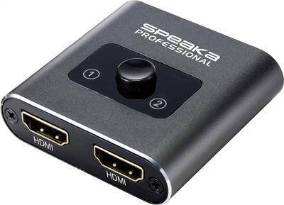 SpeaKa Professional SP-BDS-120 1+2 Port HDMI-Switch Ultra HD-fähig 3840 x 2160 Pixel (SP-9261376) von SpeaKa Professional
