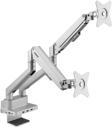 SpeaKa Professional SP-MM-800 2fach Monitor-Tischhalterung 43,2 cm (17) - 81,3 cm (32) Integrierte Dockingstation, Gasdruck-Technik, Neigbar, Schwenkbar (SP-10493140) von SpeaKa Professional