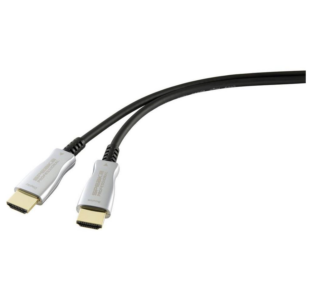 SpeaKa Professional SPEAKA HDMI ANSCHLUSSKABEL (AOC) 50M HDMI-Kabel, Geschirmt von SpeaKa Professional