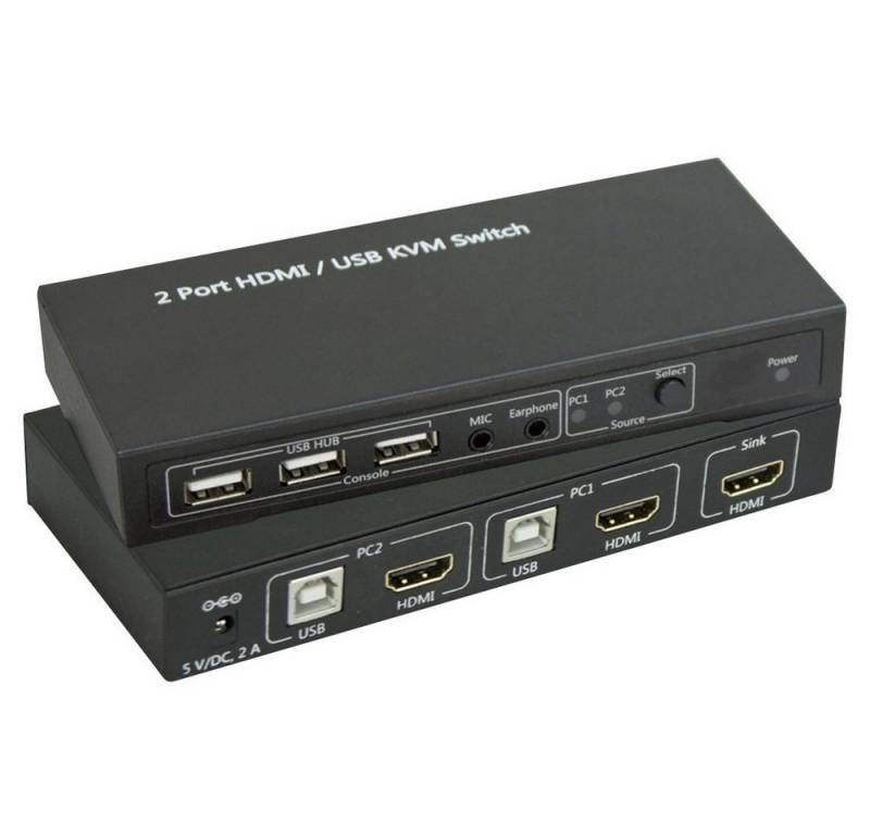 SpeaKa Professional SpeaKa Professional 2 Port KVM-Umschalter HDMI USB 1920 x 1080 Pixel, Adapter von SpeaKa Professional