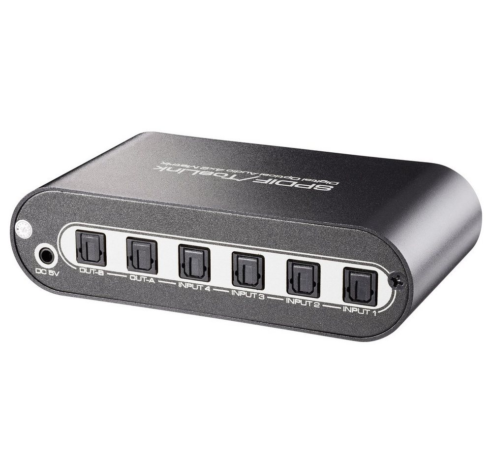 SpeaKa Professional SpeaKa Professional 4x2 Port Toslink-Matrix-Switch mit Fernbedienung Netzwerk-Adapter von SpeaKa Professional