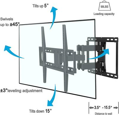 SpeaKa Professional TV-Wandhalterung 106,7 cm (42) - 213,4 cm (84) Neigbar+Schwenkbar (SP-6464788) von SpeaKa Professional