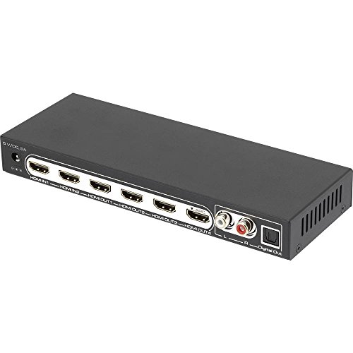 SpeaKa Professional 4 Port HDMI-Splitter mit Audio-Ports, mit Fernbedienung 3840 x 2160 Pixel Schwarz SpeaKa Professional 4 Port HDMI-Splitter mit Audio-Ports, mit Fernbedienung 3840 x 2160 Pixel Schwarz von Speaka