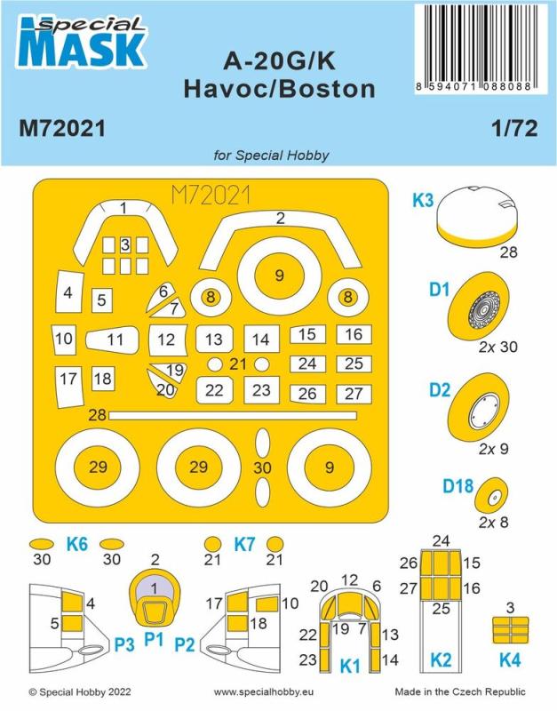A-20G/K Havoc/Boston - Mask von Special Hobby