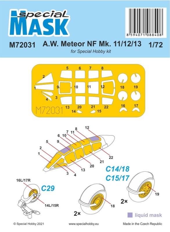 A.W. Meteor NF Mk.11/12/13 - Mask von Special Hobby