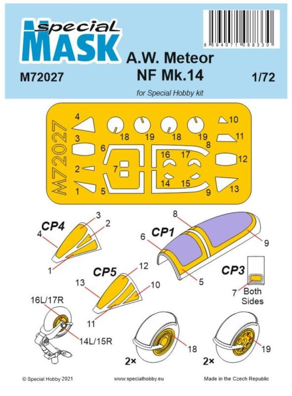 A.W. Meteor NF Mk.14 - Mask von Special Hobby