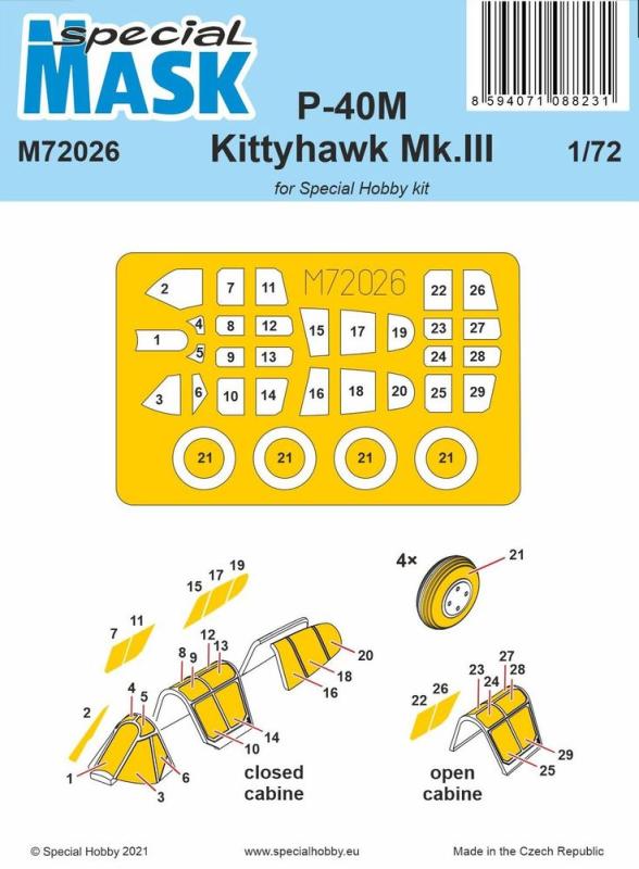 P-40M Warhawk/Kittyhawk Mk.III - Mask von Special Hobby