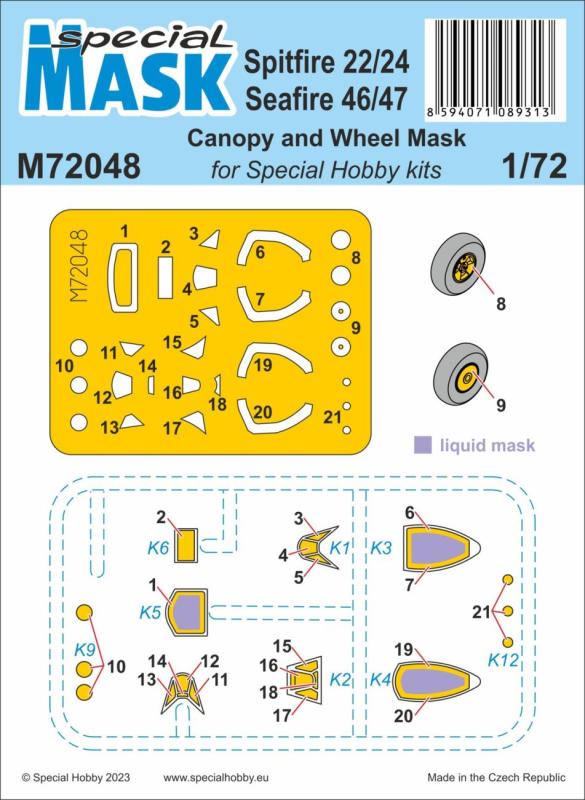 Spitfire Mk.22/24 and Seafire Mk.46/47 - Mask von Special Hobby