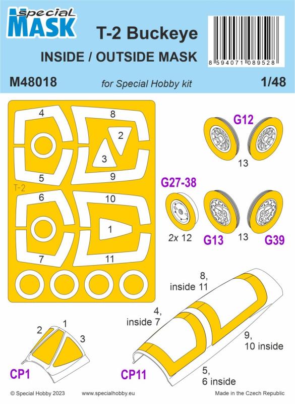 T-2 Buckeye Inside/Otside - Mask von Special Hobby