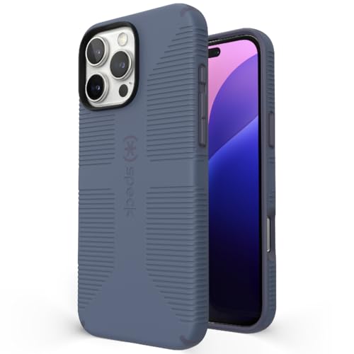 Speck CandyShell Schutzhülle für iPhone 16 Pro Max – iPhone 16 Pro Max Hülle für Damen und Herren – CandyShell Grip Case iPhone 16 Pro Max Handyhülle Slim Magsafe – Blau/Faded Denim von Speck