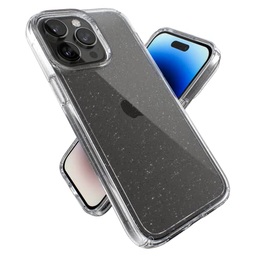 Speck Products Gemshell Glitzer-Schutzhülle für iPhone 14 Pro Max, transparent/transparent mit Platinglitzer Speck Products Gemshell Glitzer-Schutzhülle für iPhone 14 Pro Max, transparent/transparent mit Platinglitzer von Speck