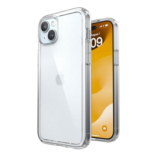 Speck Klare iPhone 15 Plus Hülle - Schlank, MagSafe kompatibel, Fallschutz - für iPhone 15 Plus & iPhone 14 Plus - Kratzfest, Anti-Vergilbung, 6,7 Zoll Handyhülle - GemShell Clear von Speck