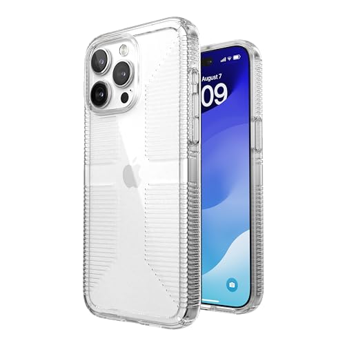 Speck Klare iPhone 15 Pro Max Hülle - Schlanker Fallschutz, Griff - Kratzfest, Anti-Vergilbung, 6,7 Zoll Handyhülle - GemShell Grip Clear Speck Klare iPhone 15 Pro Max Hülle - Schlanker Fallschutz, Griff - Kratzfest, Anti-Vergilbung, 6,7 Zoll Handyhülle - GemShell Grip Clear von Speck